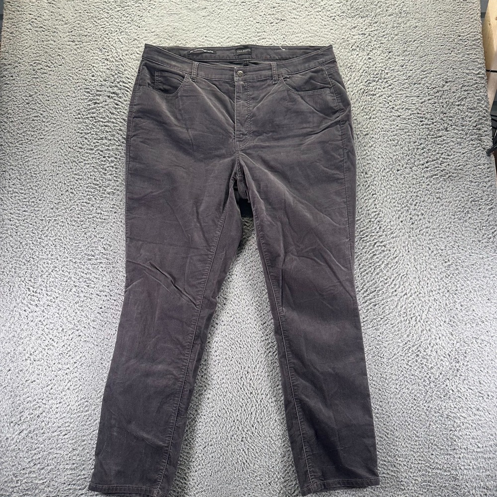 Talbots Velveteen Pant Womens 16 Gray Cotton Chino Straight Leg Business Stretch